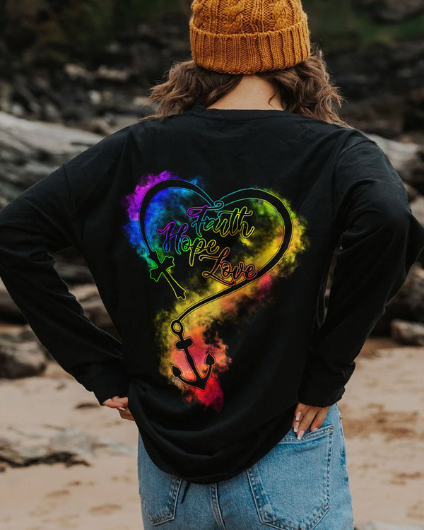 Faith Hope Love Cross Anchor Heart Women's Christian Sweatshirt