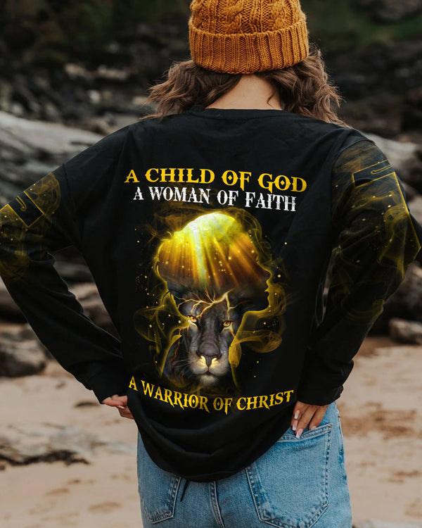 A Child Of God A Woman Of Faith Lion Girl Women's Christian Sweatshirt