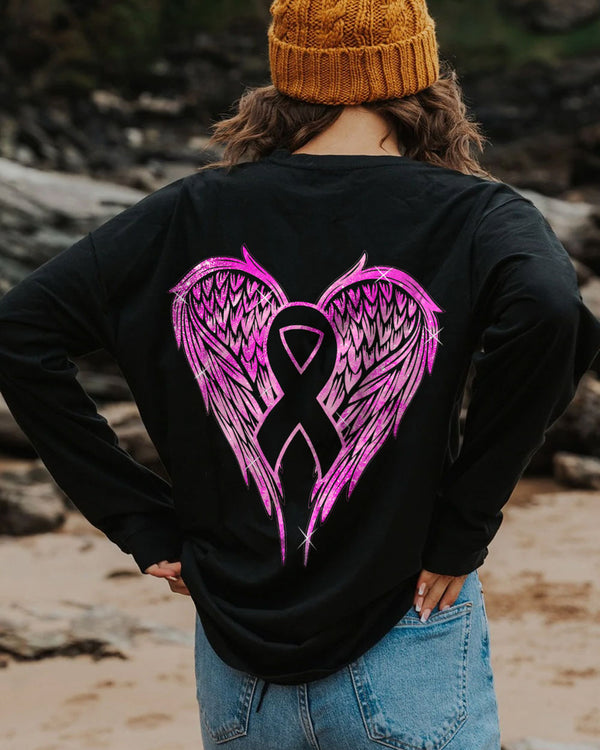 Wings Ribbon Spakle Women's Breast Cancer Awareness Sweatshirt