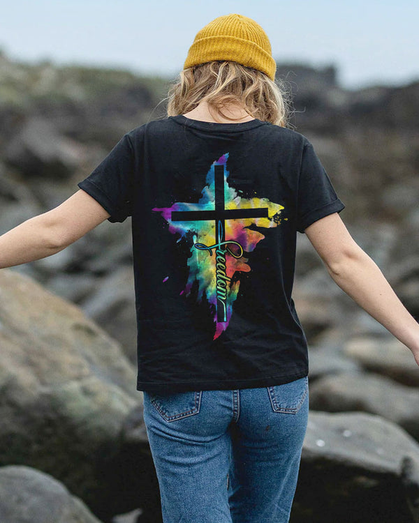 Freedom Cross Painting Women's Christian Tshirt