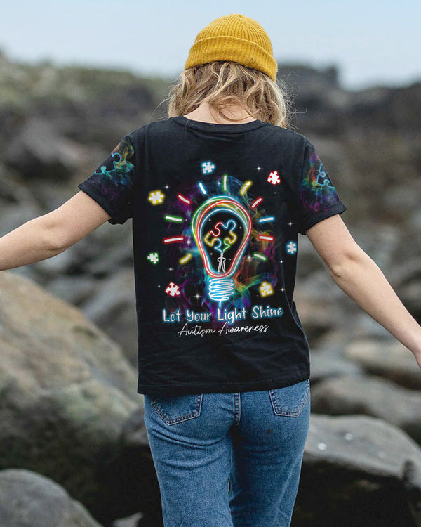 Let Your Light Shine Women's Autism Awareness Tshirt