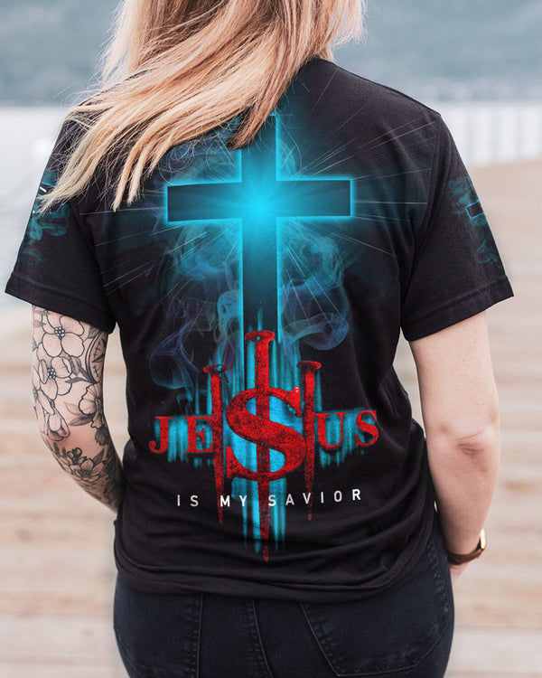 Jesus Is My Savior Cross Light Smoke Women's Christian Tshirt