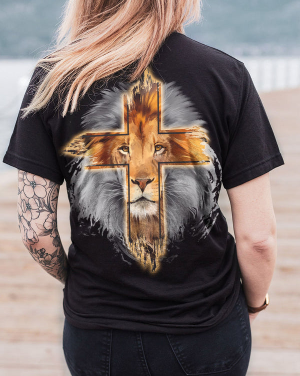 I Am Who You Say I Am Faith Cross Lion Women's Christian Tshirt