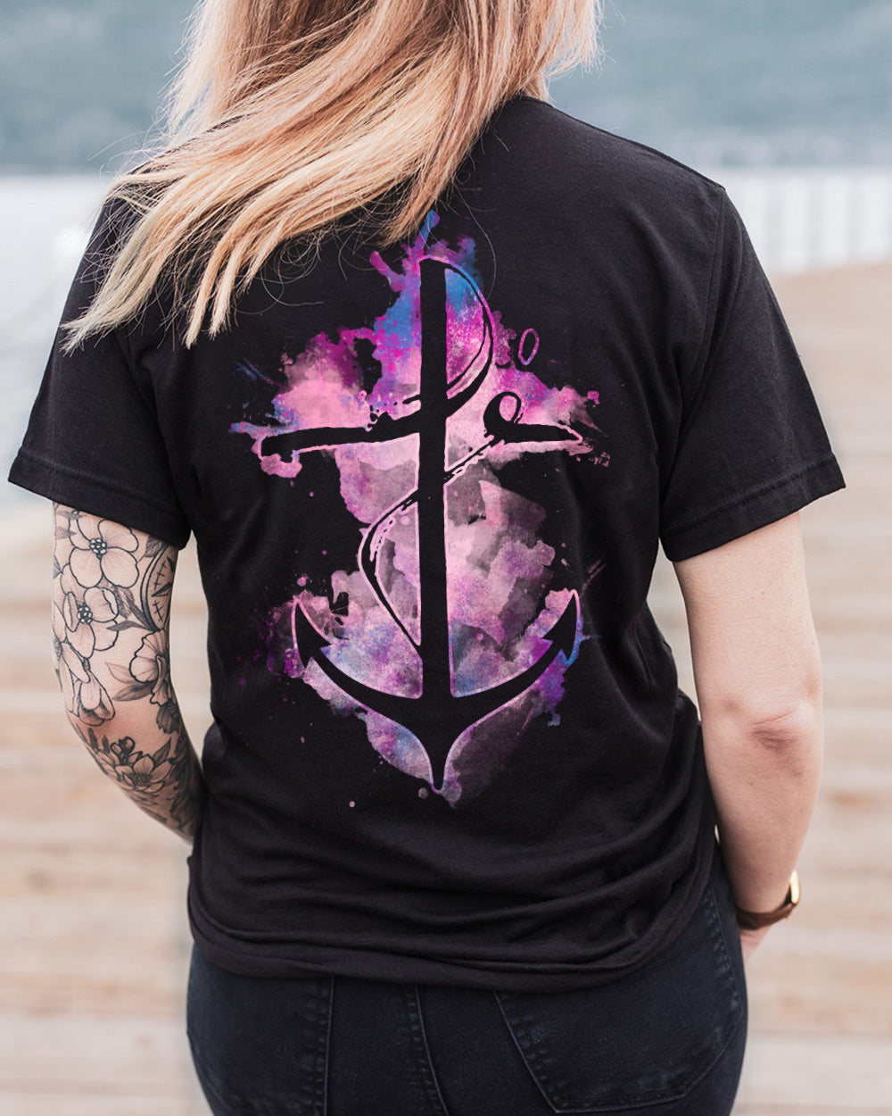 Fe Anchor Watercolor Women's Christian Tshirt