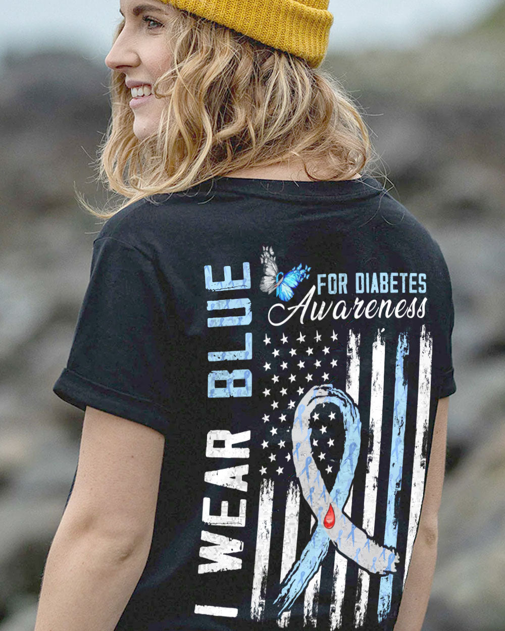 I Wear Blue For Women's Diabetes Awareness Tshirt
