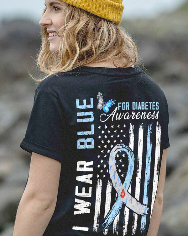 I Wear Blue For Women's Diabetes Awareness Tshirt