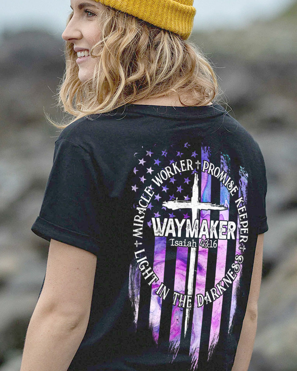 Miracle Worker Promise Keeper Light In The Darkness Abstract Color Women's Christian Tshirt