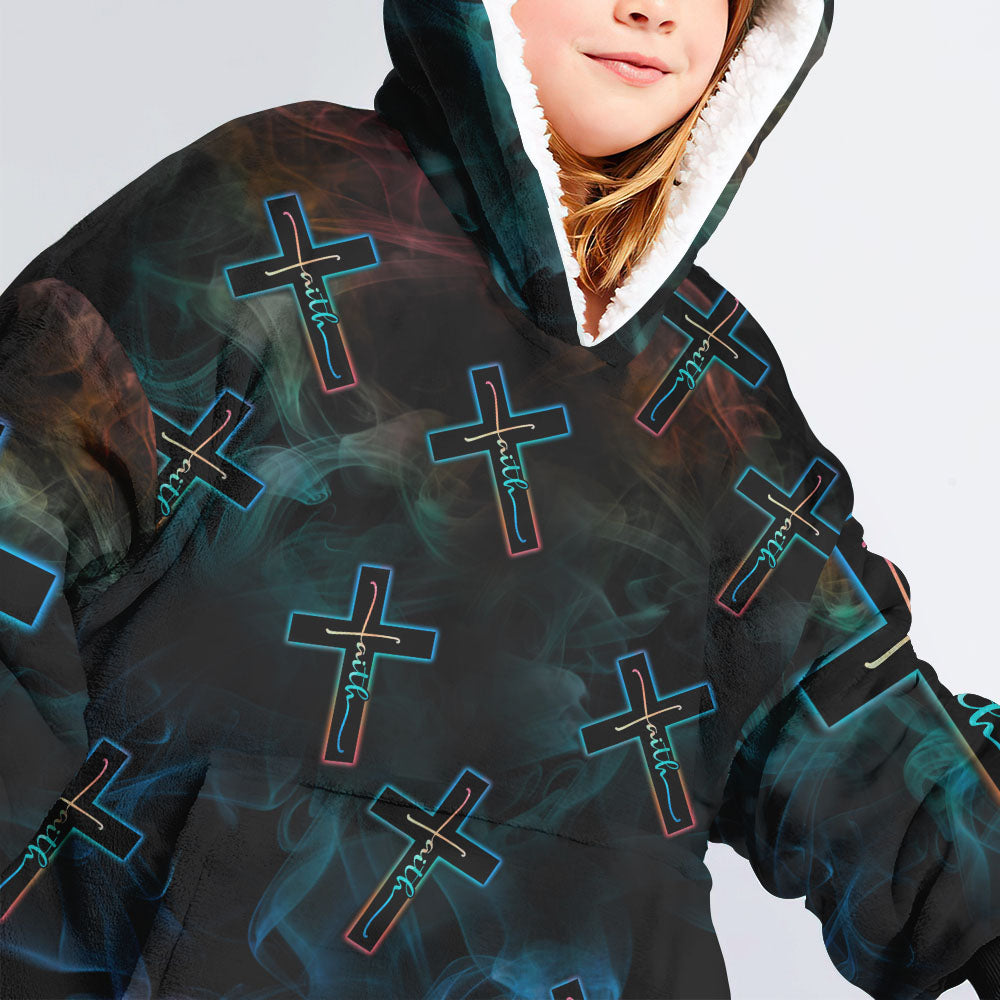 Lion Cross Light Colorful Sherpa Blanket Hoodie - Tltm1809214ki