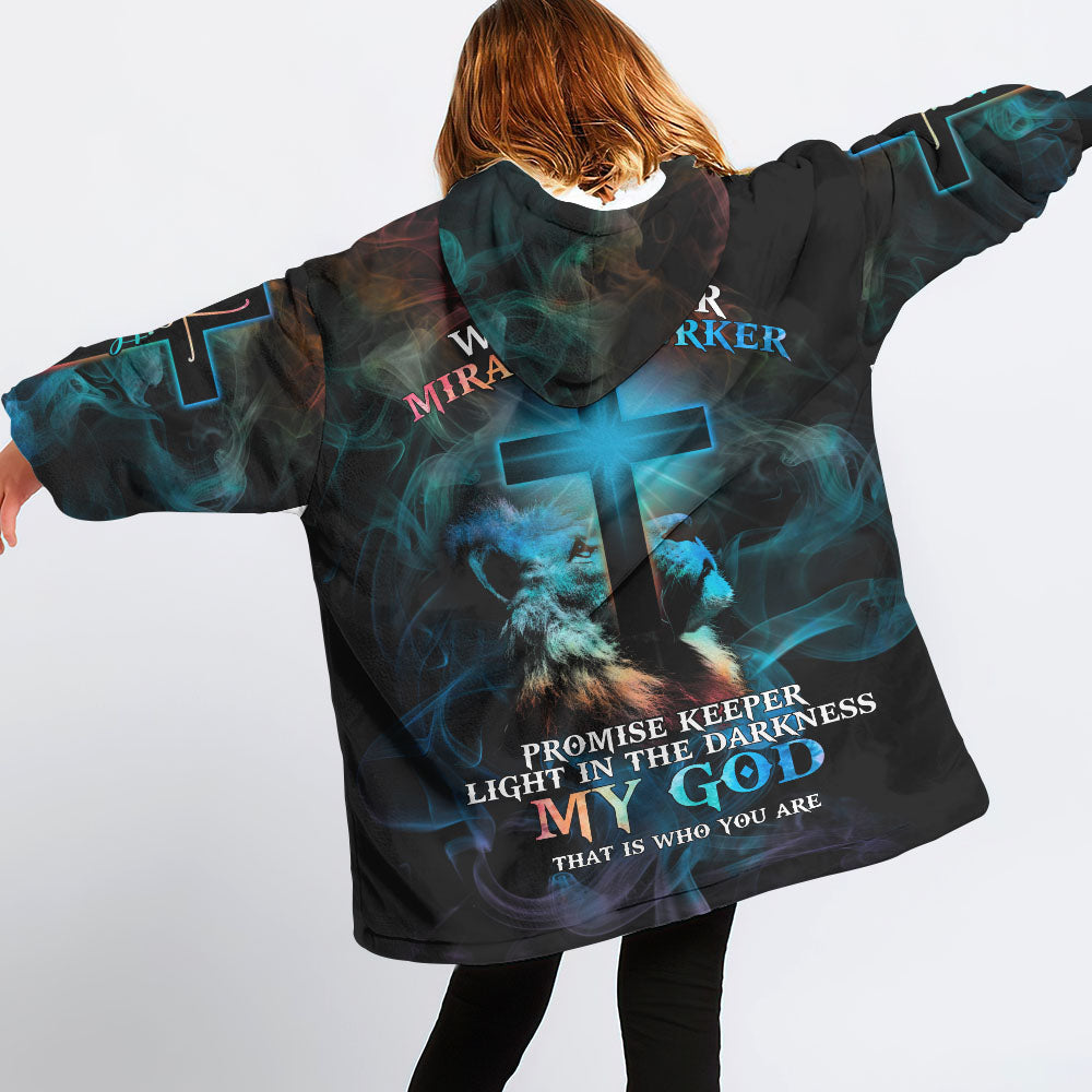 Lion Cross Light Colorful Sherpa Blanket Hoodie - Tltm1809214ki