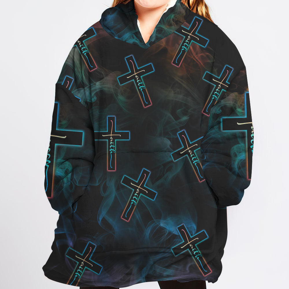 Lion Cross Light Colorful Sherpa Blanket Hoodie - Tltm1809214ki