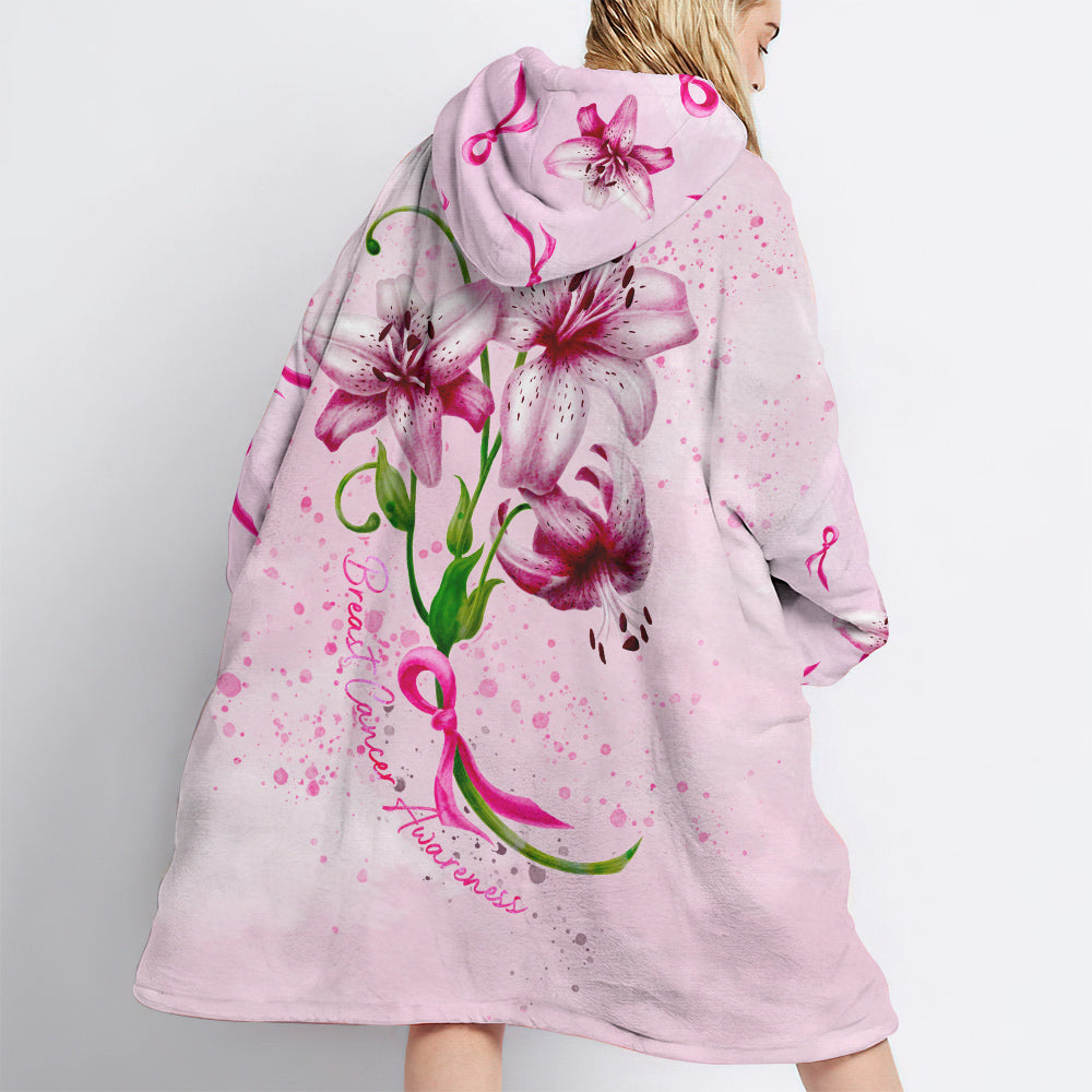 Breast Cancer Awareness Tyler Lily Sherpa Blanket Hoodie - Tr2308215ki