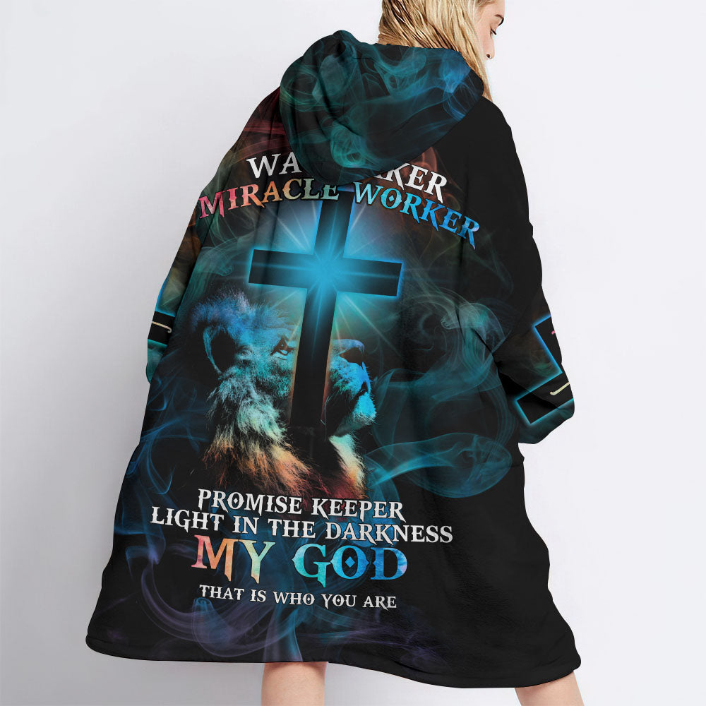 Lion Cross Light Colorful Sherpa Blanket Hoodie - Tltm1809214ki