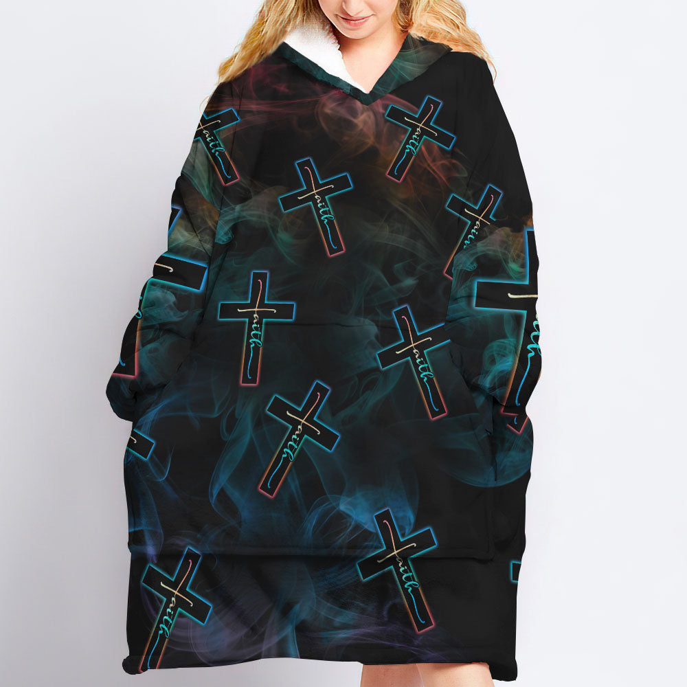 Lion Cross Light Colorful Sherpa Blanket Hoodie - Tltm1809214ki