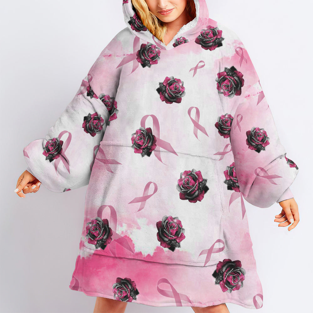 Rose Dragon Breast Cancer Awareness Sherpa Blanket Hoodie - Lath2308214ki