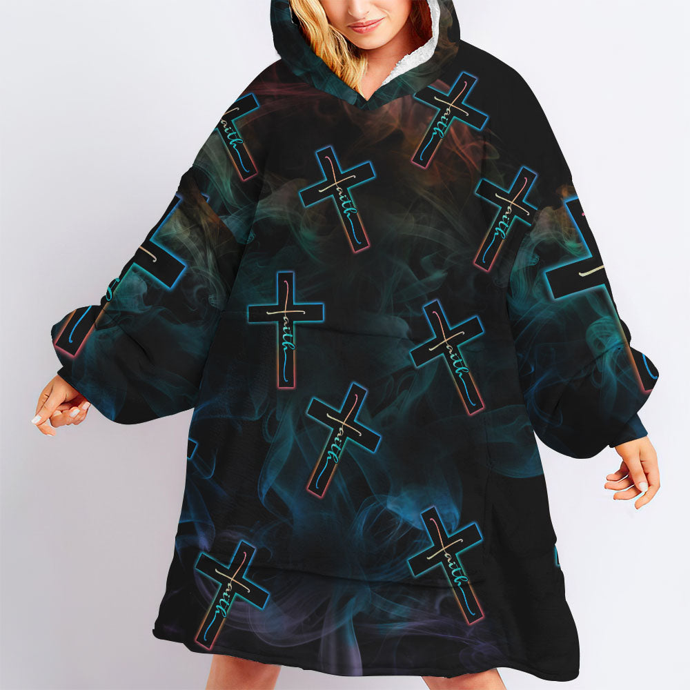 Lion Cross Light Colorful Sherpa Blanket Hoodie - Tltm1809214ki
