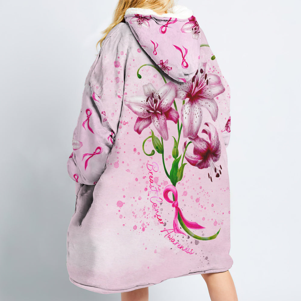 Breast Cancer Awareness Tyler Lily Sherpa Blanket Hoodie - Tr2308215ki