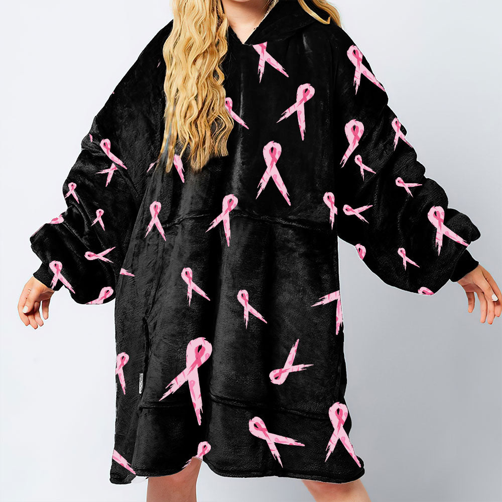 Fight Breast Cancer Awareness Sherpa Blanket Hoodie - Lahn1009213ki
