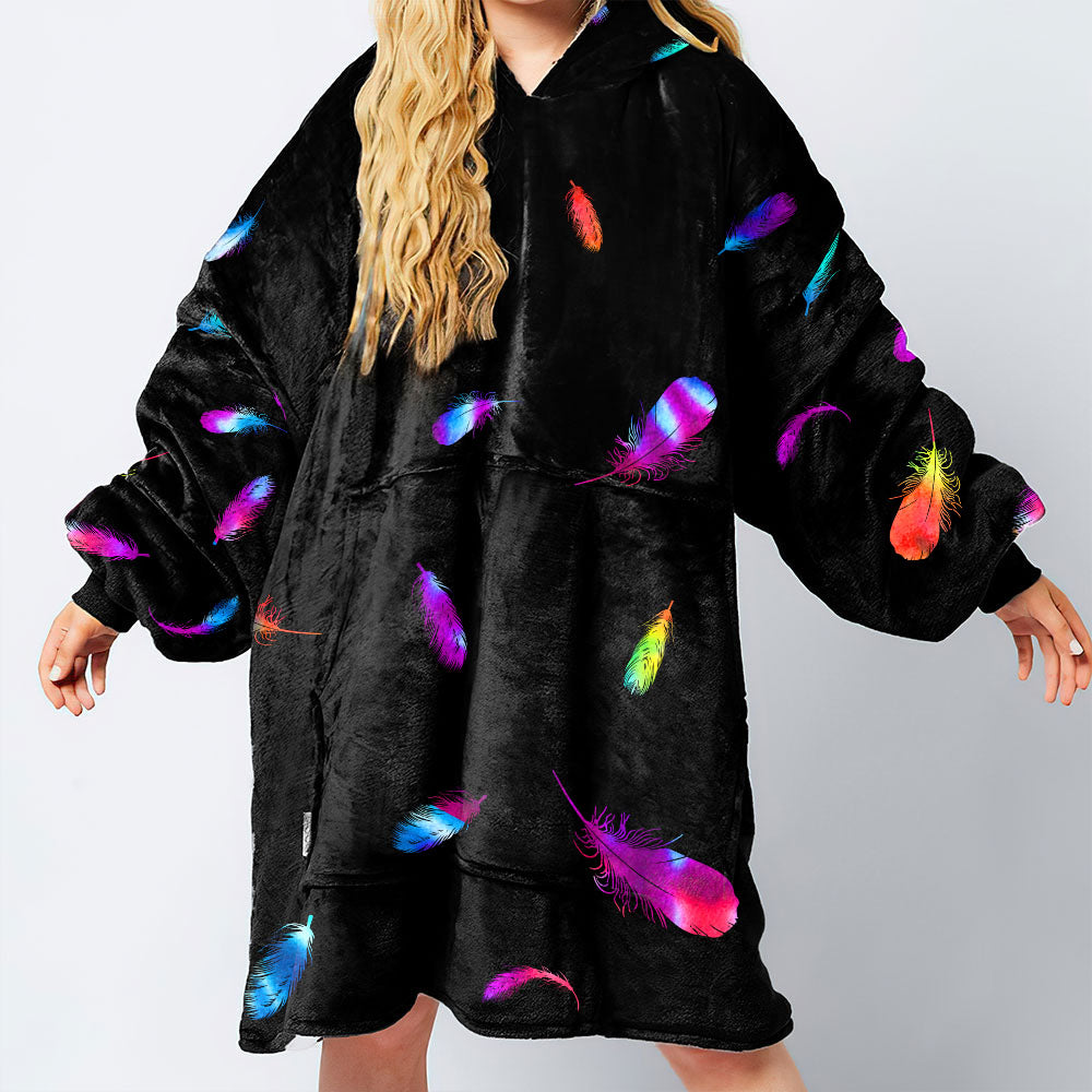 Faith Wings Colorful Sherpa Blanket Hoodie - Latg1109214ki