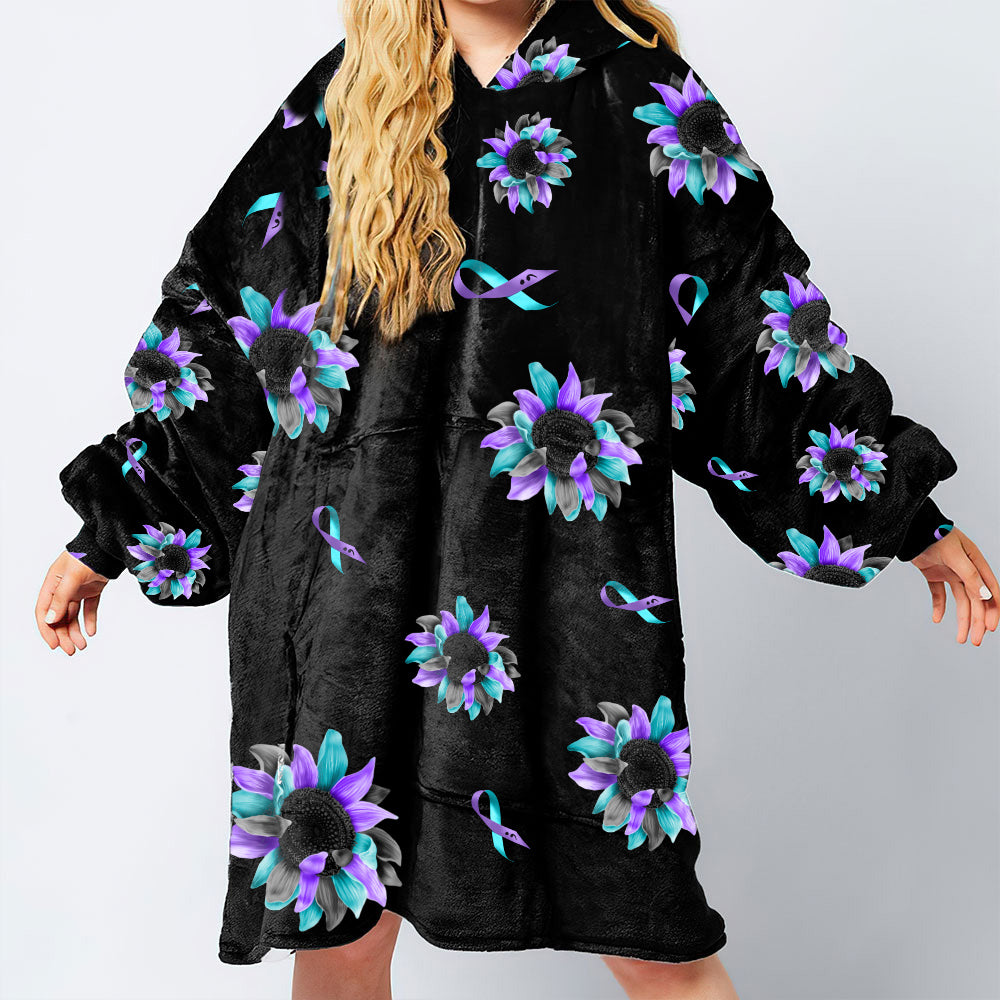 Sunflower Suicide Prevention Awareness Sherpa Blanket Hoodie - Tlnh2308214ki