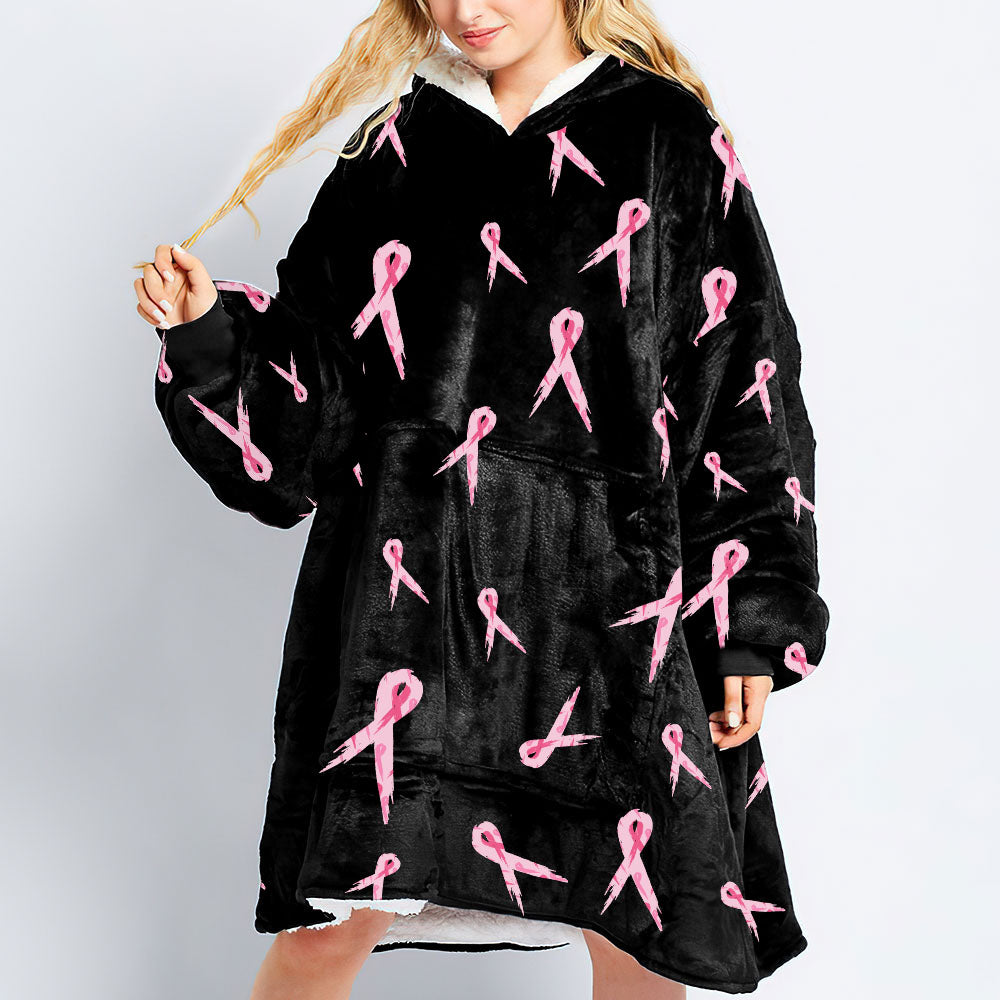Fight Breast Cancer Awareness Sherpa Blanket Hoodie - Lahn1009213ki