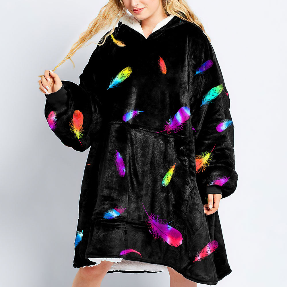 Faith Wings Colorful Sherpa Blanket Hoodie - Latg1109214ki