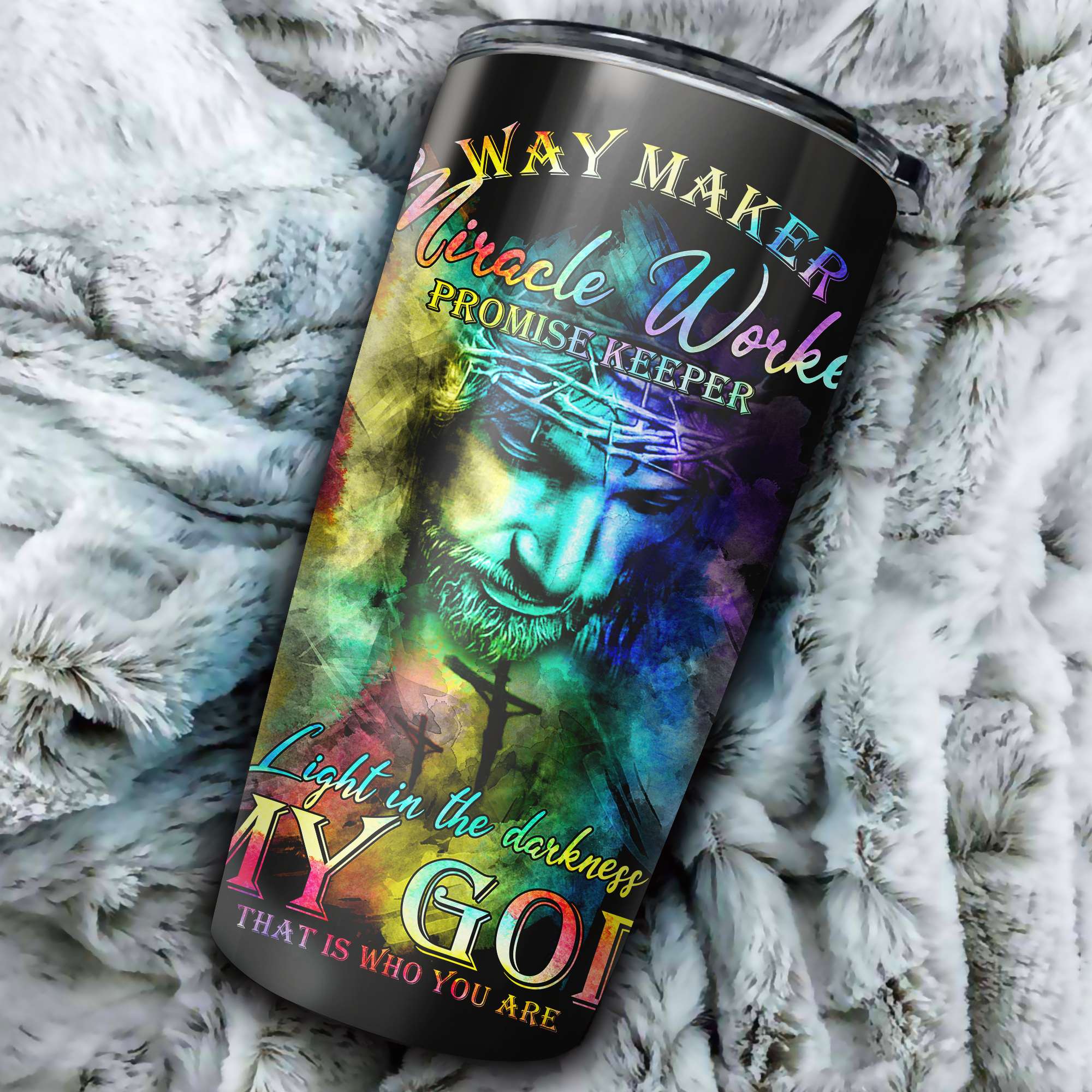 Personalized Way Maker Jesus Colorful Tumbler  - Tlnh0104213HA