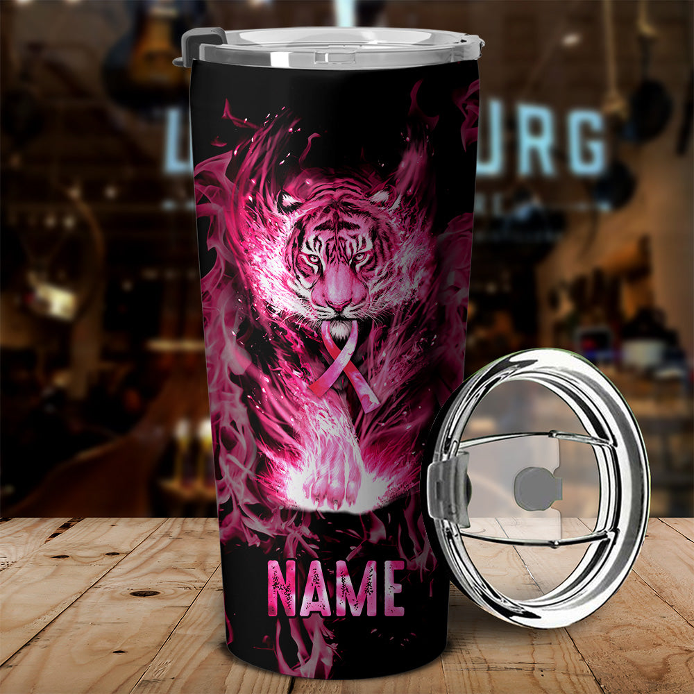 Personalized Breast Cancer Awareness Tiger Tumbler - Tltm0505213