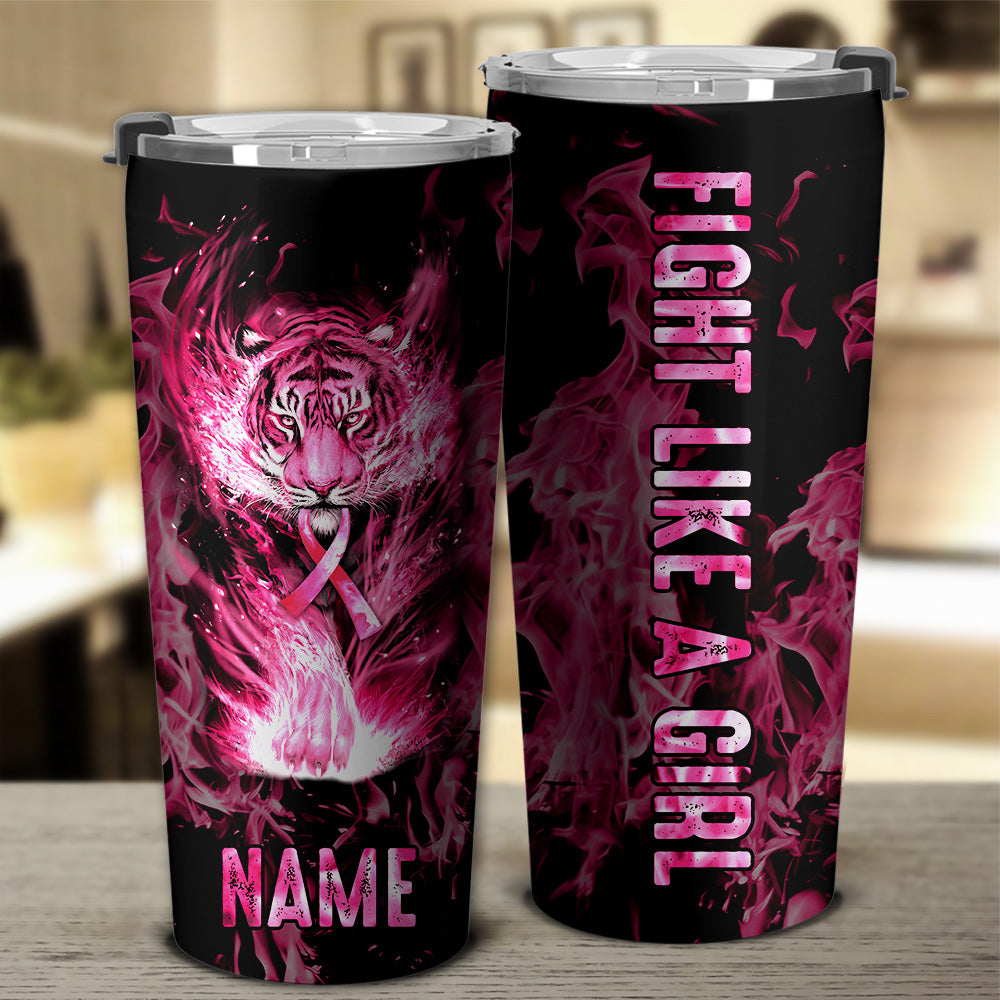 Personalized Breast Cancer Awareness Tiger Tumbler - Tltm0505213