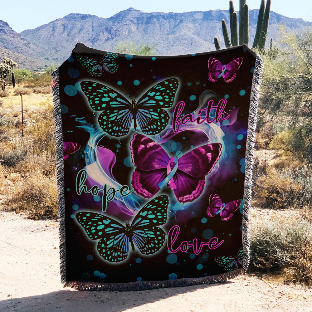 Butterfly Faith Woven & Fleece Blanket - Lahn0609214ki