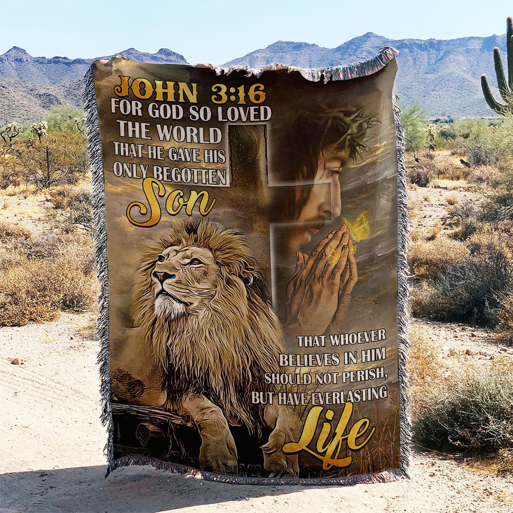 For God So Loved Woven & Fleece Blanket - Nh0510214