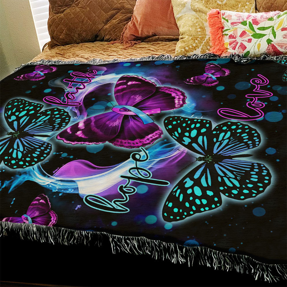 Butterfly Faith Woven & Fleece Blanket - Lahn0609214ki