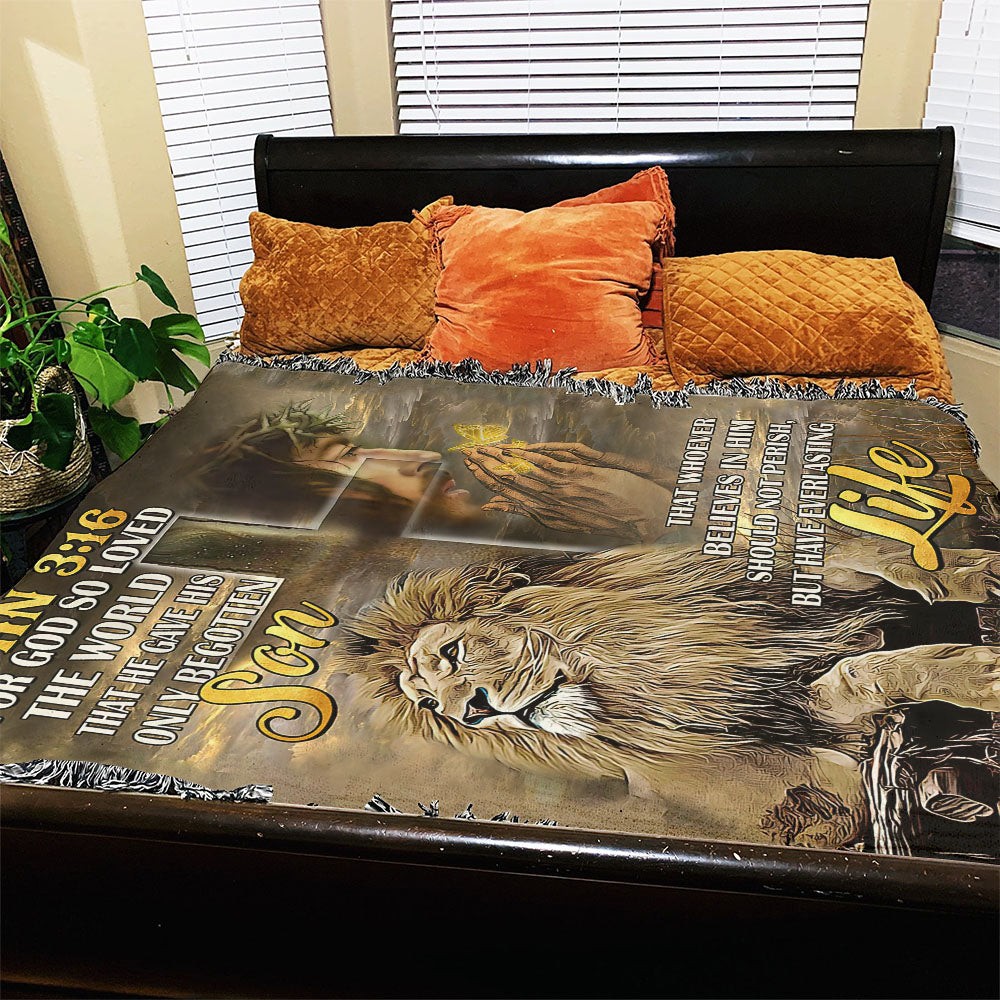For God So Loved Woven & Fleece Blanket - Nh0510214