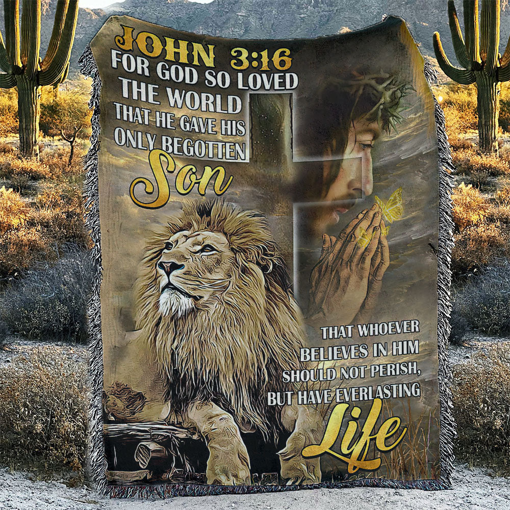 For God So Loved Woven & Fleece Blanket - Nh0510214