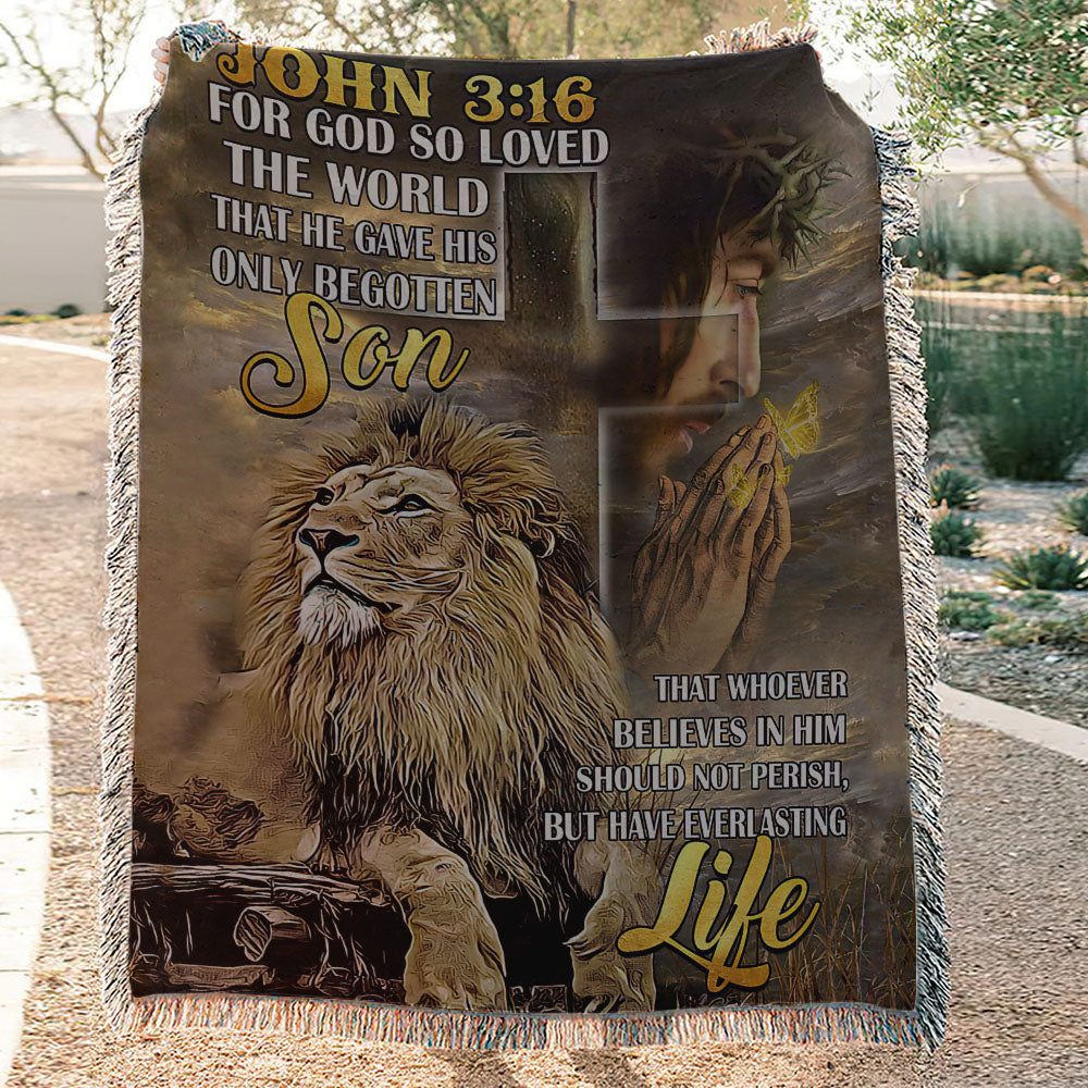 For God So Loved Woven & Fleece Blanket - Nh0510214