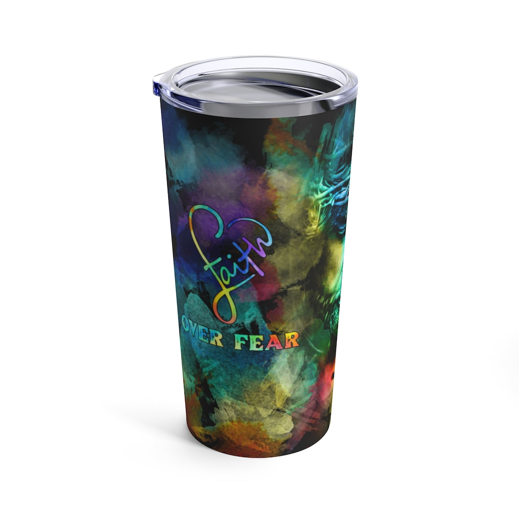Jesus Faith Over Fear Colorful Tumbler - Tlnh2202211Ha