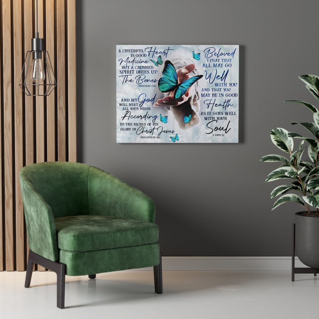 Jesus Hand Butterfly Bible Canvas - Tltr2709215