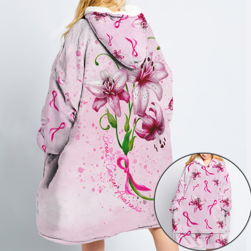 Breast Cancer Awareness Tyler Lily Sherpa Blanket Hoodie - Tr2308215ki