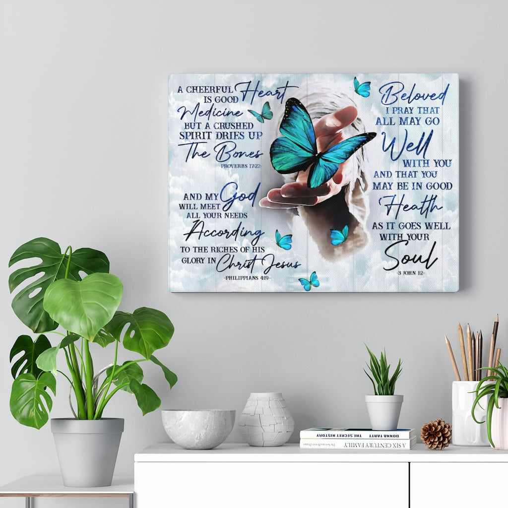 Jesus Hand Butterfly Bible Canvas - Tltr2709215
