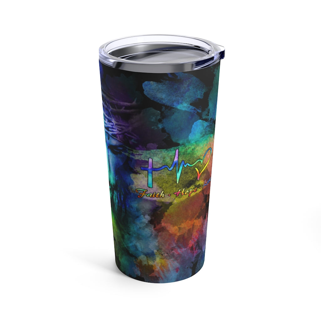 Jesus Faith Over Fear Colorful Tumbler - Tlnh2202211Ha