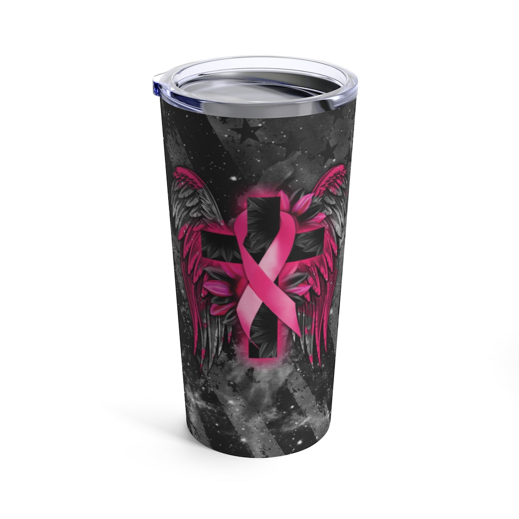 Faith Cross Wings Breast Cancer Awareness Tumbler - Lath2002214Ha