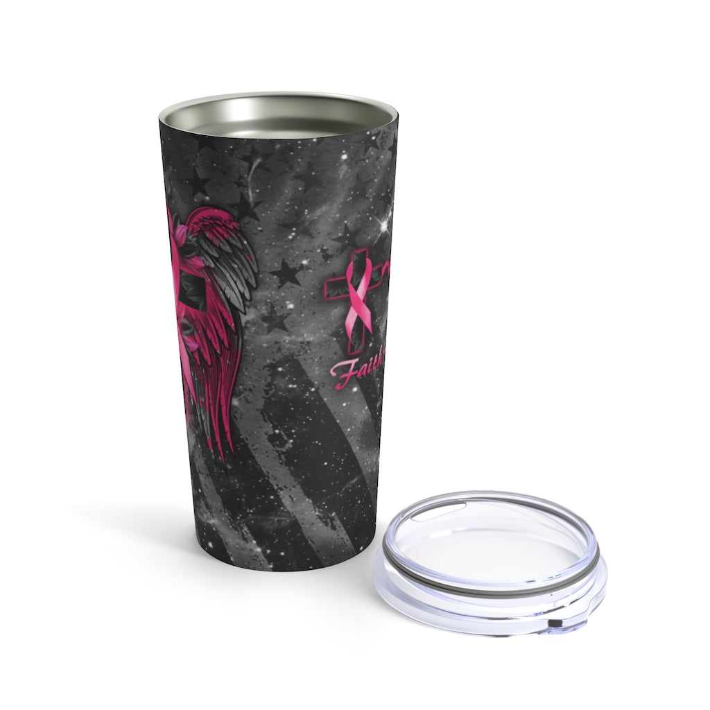 Faith Cross Wings Breast Cancer Awareness Tumbler - Lath2002214Ha