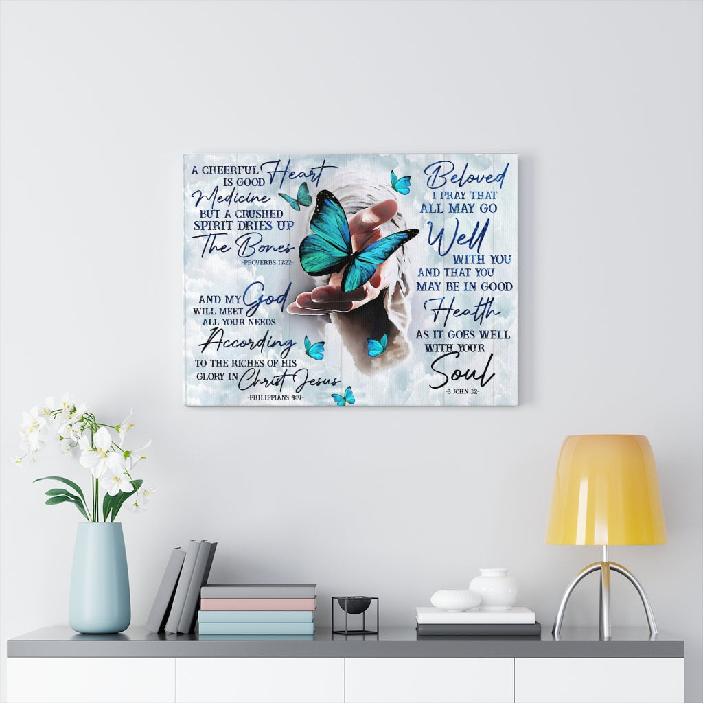 Jesus Hand Butterfly Bible Canvas - Tltr2709215