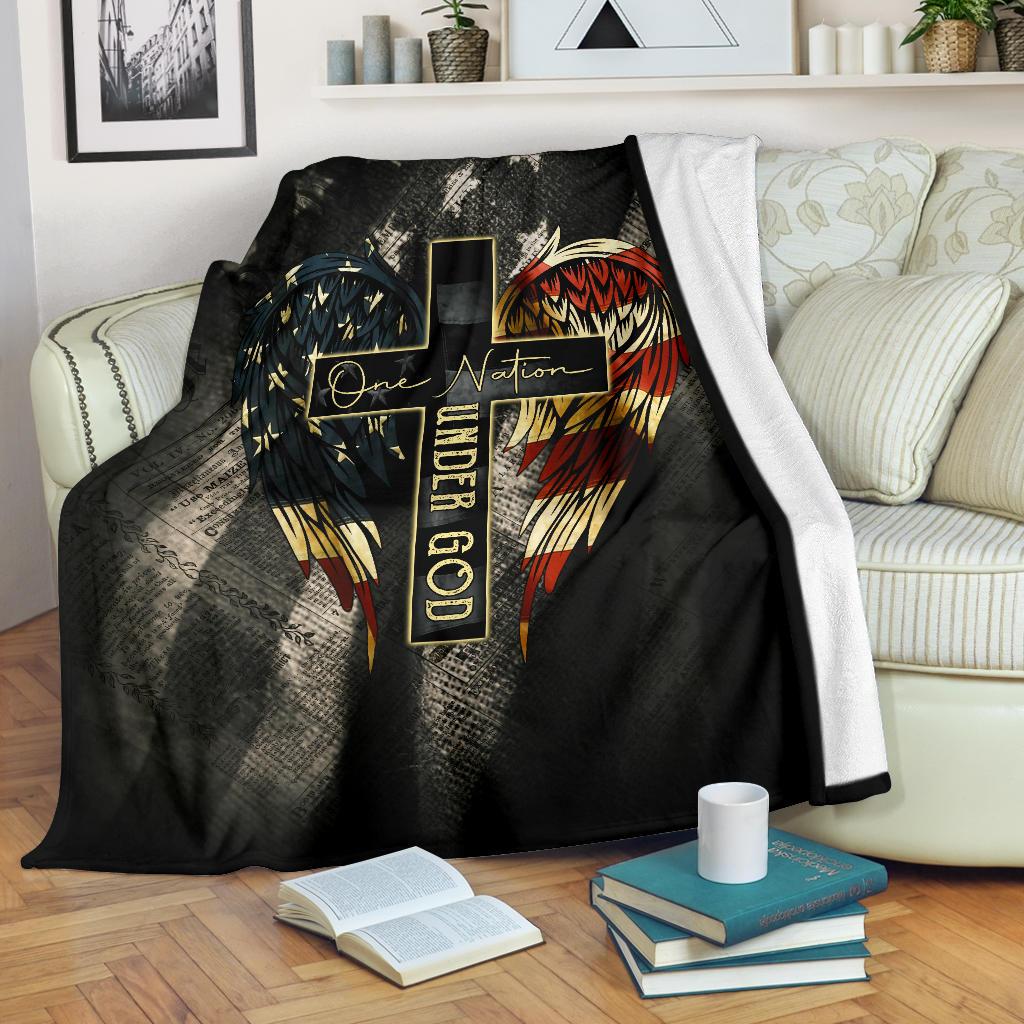 One Nation Under God - Vintage American Flag Blanket Ri0708202
