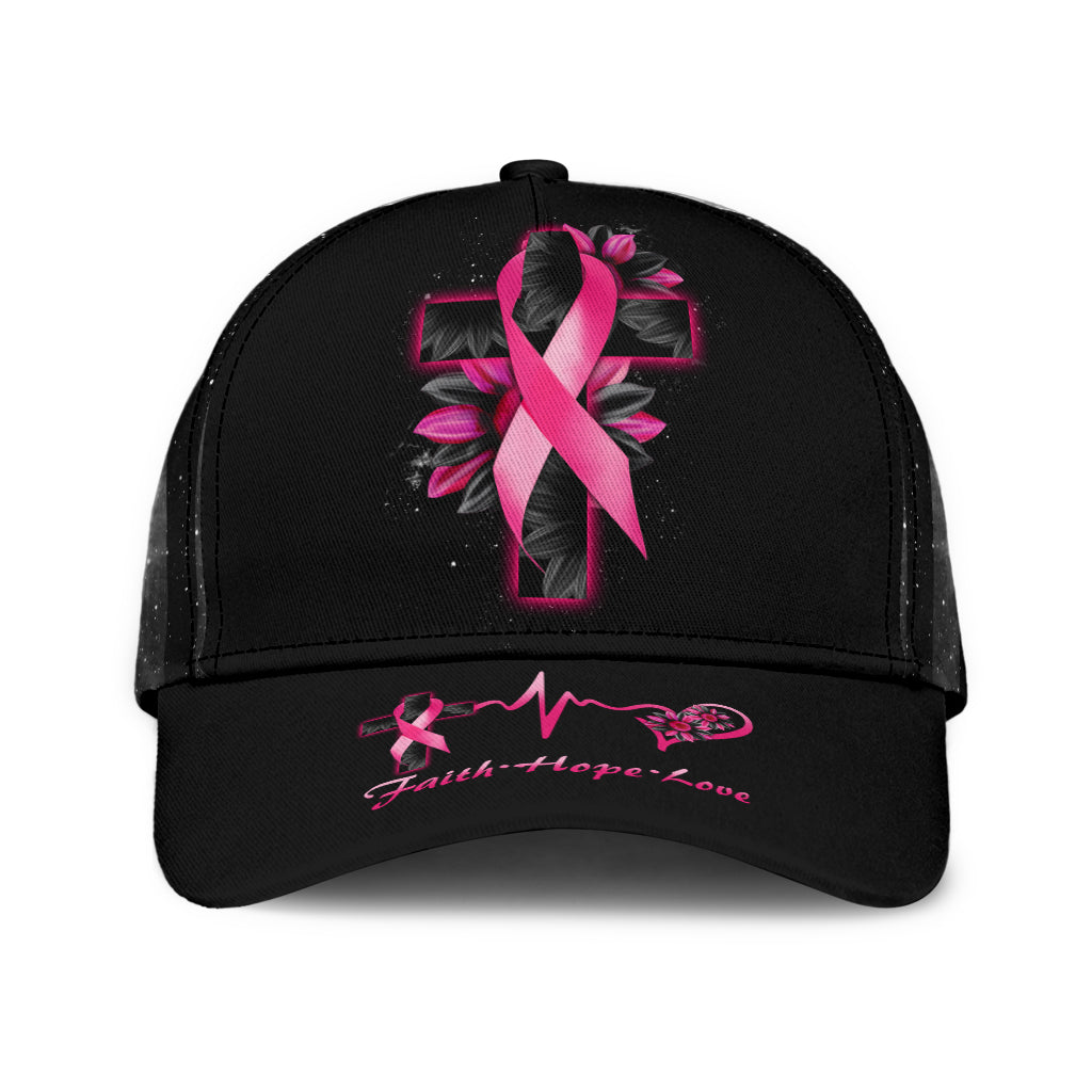 Faith Cross Sunflower Breast Cancer Awareness Classic Cap - Lath1404211HA