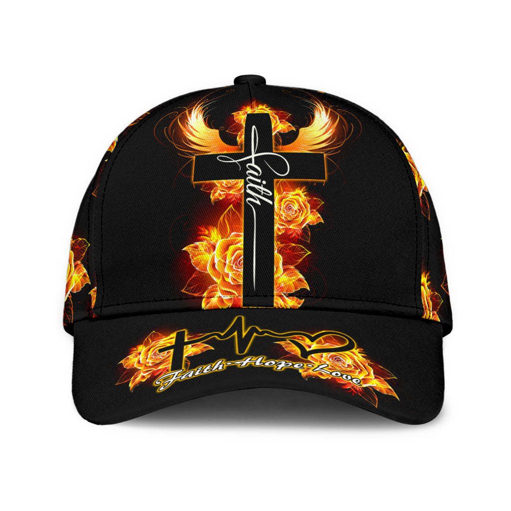 Faith Fire Wings Rose Classic Cap - Tlty0904213HA