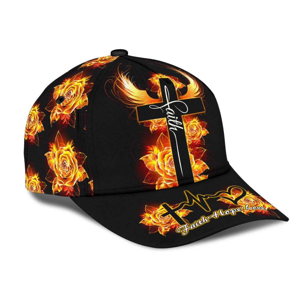 Faith Fire Wings Rose Classic Cap - Tlty0904213HA
