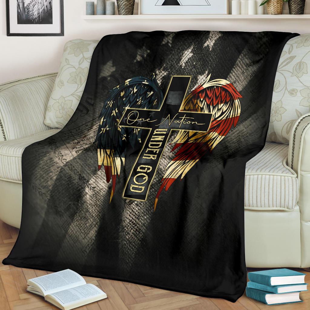 One Nation Under God - Vintage American Flag Blanket Ri0708202