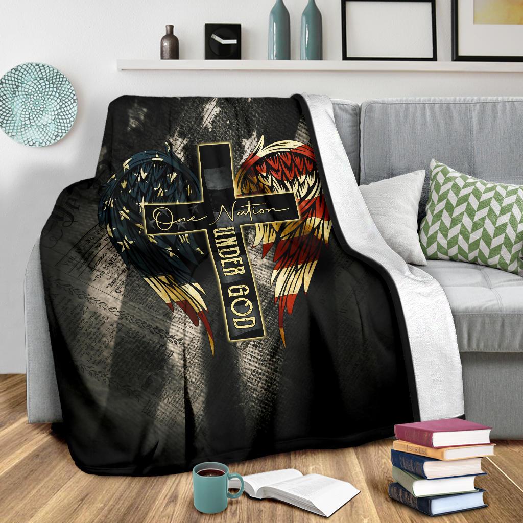 One Nation Under God - Vintage American Flag Blanket Ri0708202