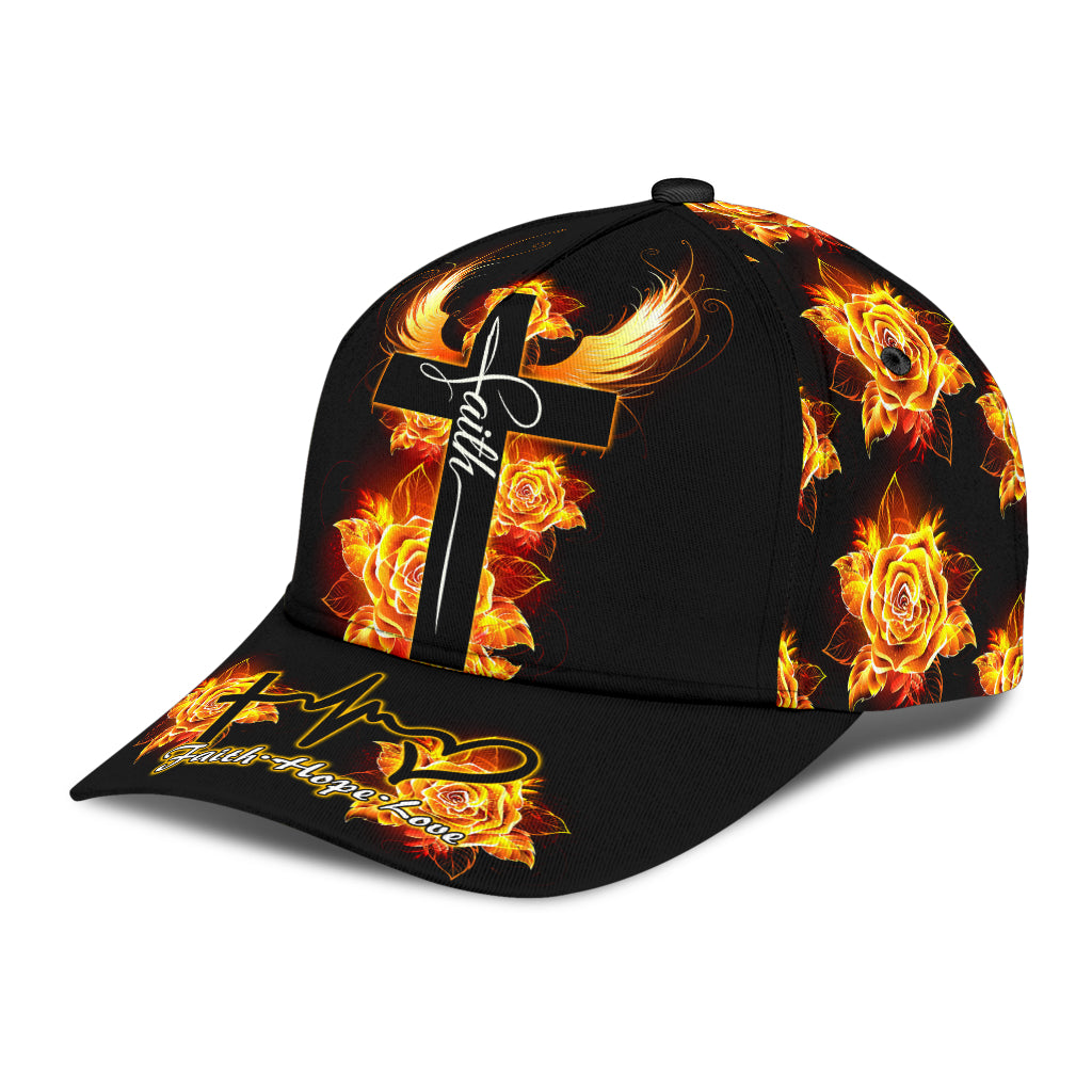 Faith Fire Wings Rose Classic Cap - Tlty0904213HA