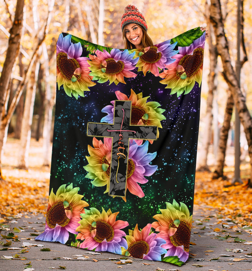 Faith Sunflower Flag Rainbow Blanket Md06020Ki